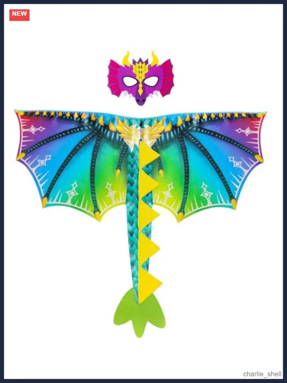 Kids Dragon Wings Costume Set 3-8 Years Dinosaur Pretend Play Halloween